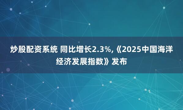 炒股配资系统 同比增长2.3%,《2025中国海洋经济发展指数》发布